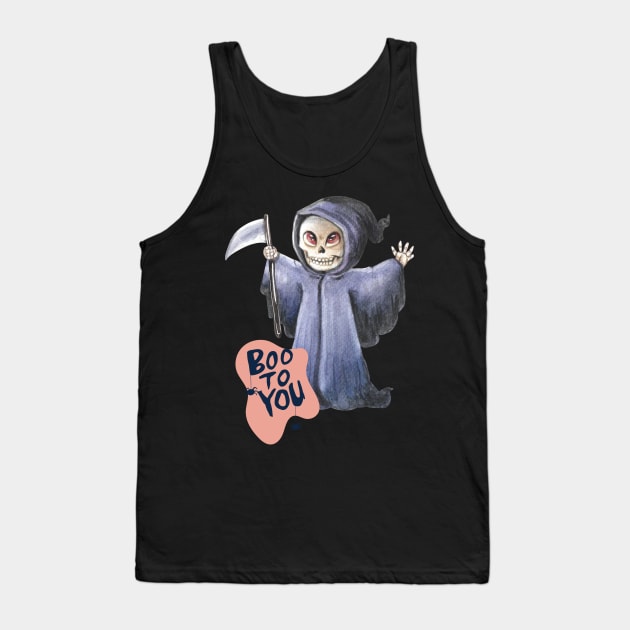 Grim reaper Boo To You Tank Top by 45 Creative Club